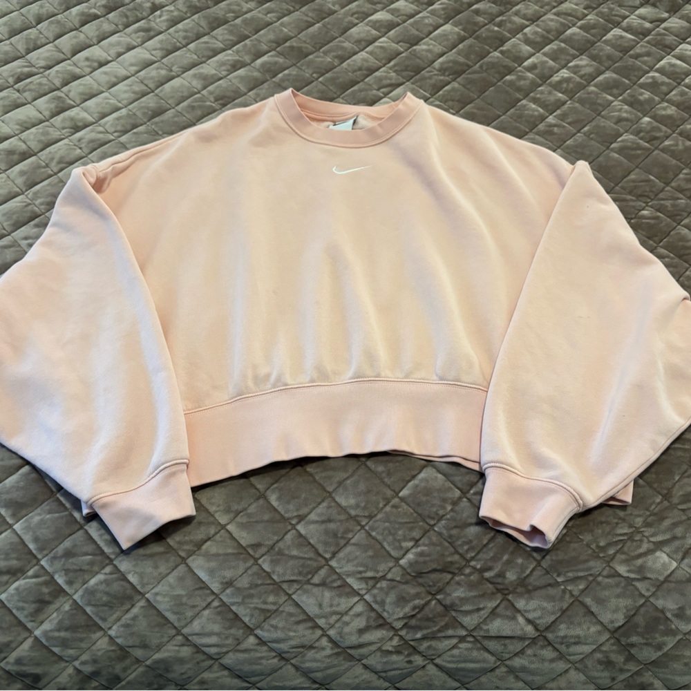 Nike Pink Cropped Sweatshirt